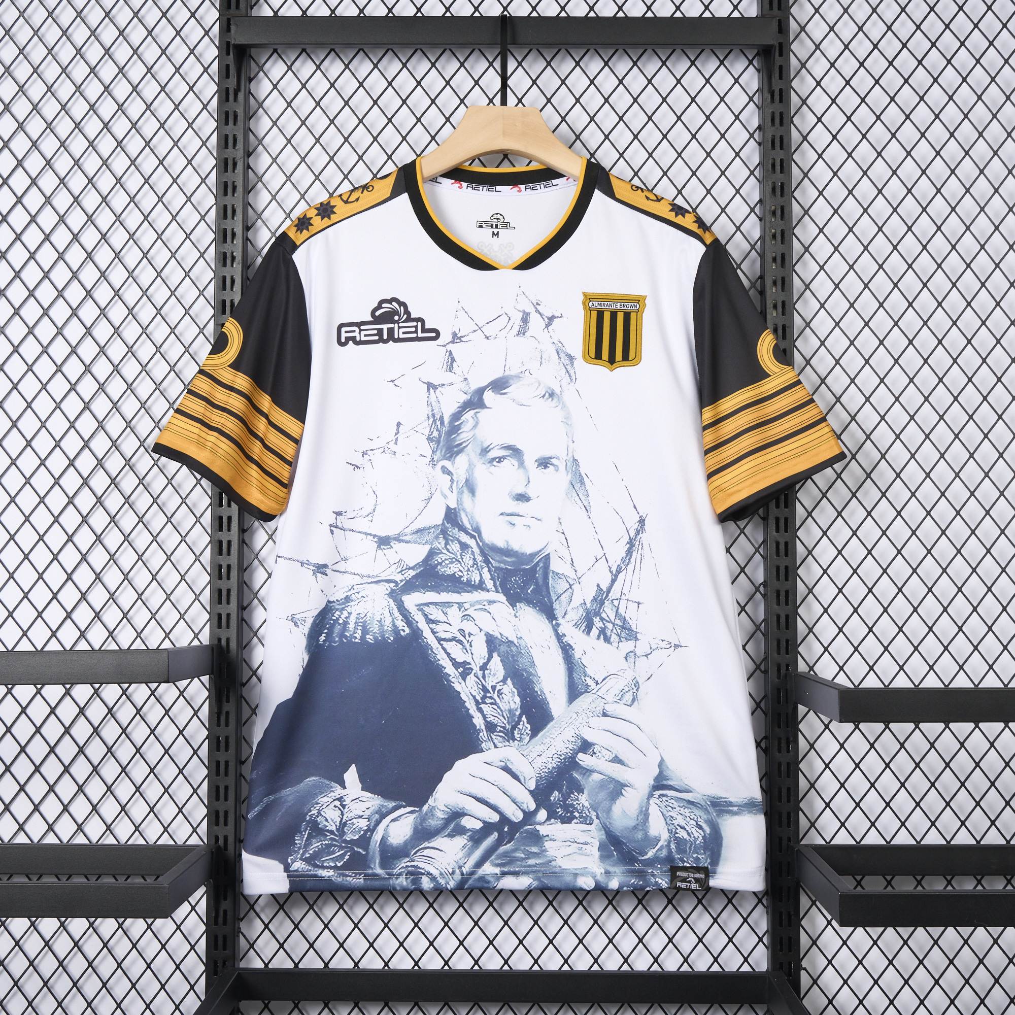 AlphaJersey-Retro Club Almirante Brown 2021 White Anniversary Jersey