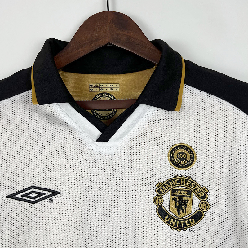 AlphaJersey-Retro Manchester United 01-02 100th Anniversary Special Edition Jersey - White