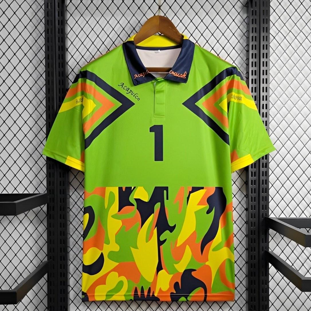 AlphaJersey-Retro Mexico 1994 Goalkeeper Green Orange Jersey