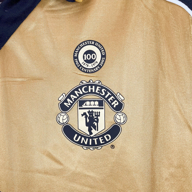 AlphaJersey-Retro Manchester United 01-02 100th Anniversary Special Edition Jersey - Gold