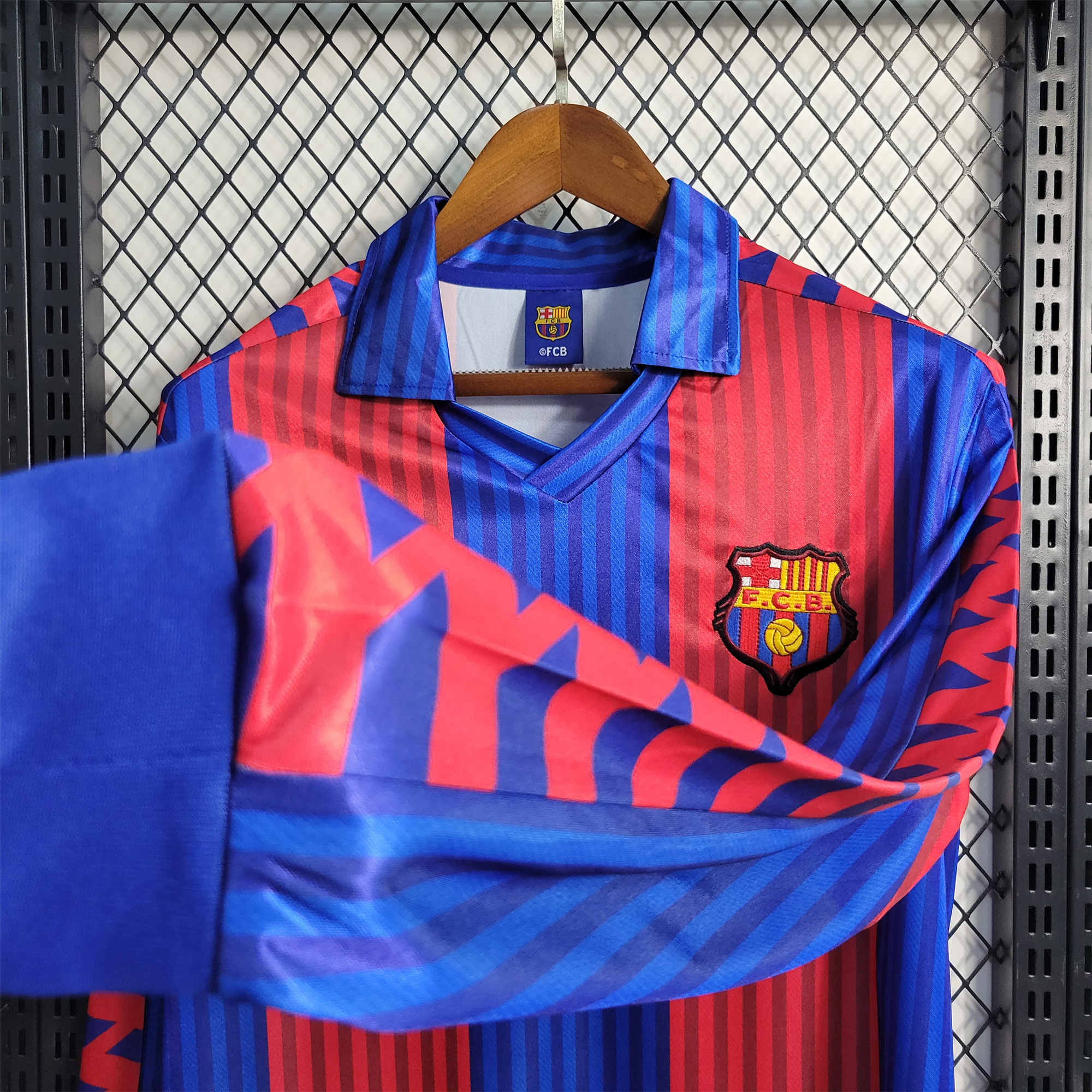 AlphaJersey-Retro Barcelona 90-92 Home Stadium Long Sleeve Jersey