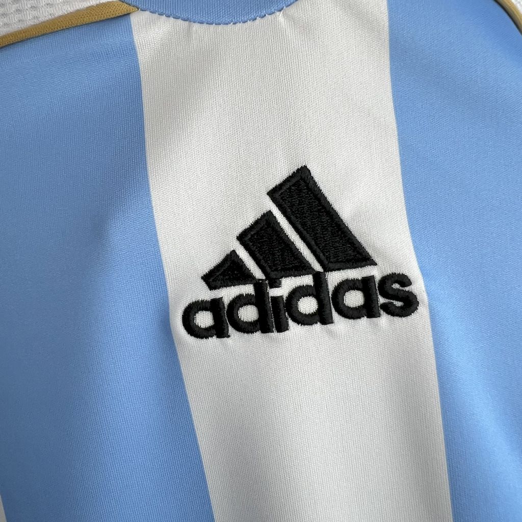 AlphaJersey-Retro Argentina 2006 Home Long Sleeves Jersey