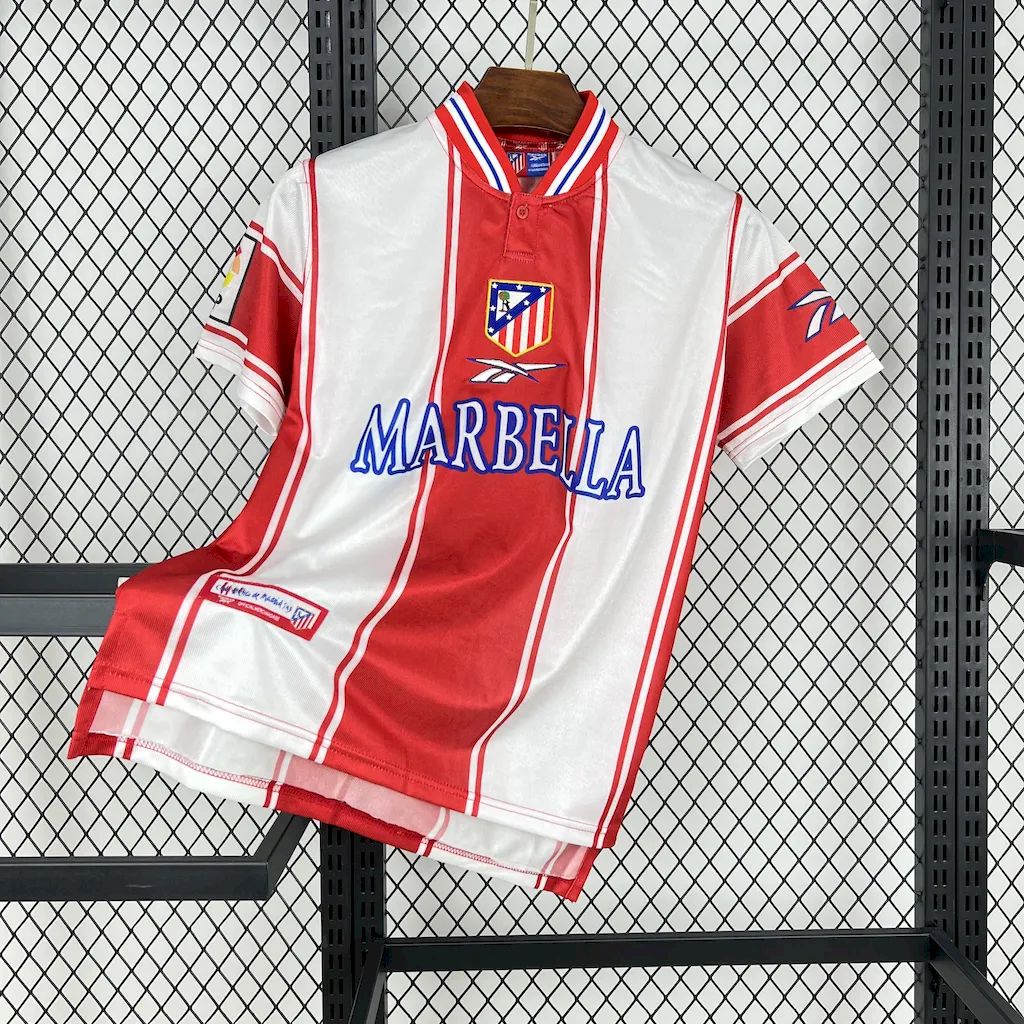 AlphaJersey-Retro Atletico Madrid 1999-00 Home Jersey with La Liga Patch