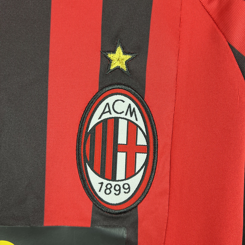 AlphaJersey-Retro AC Milan 2007-08 Home Long Sleeve Jersey