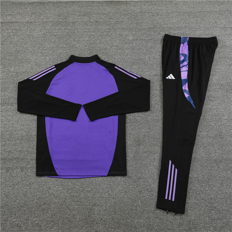 AlphaJersey-Germany 2024 Long Sleeve Training Set - Purple With Black