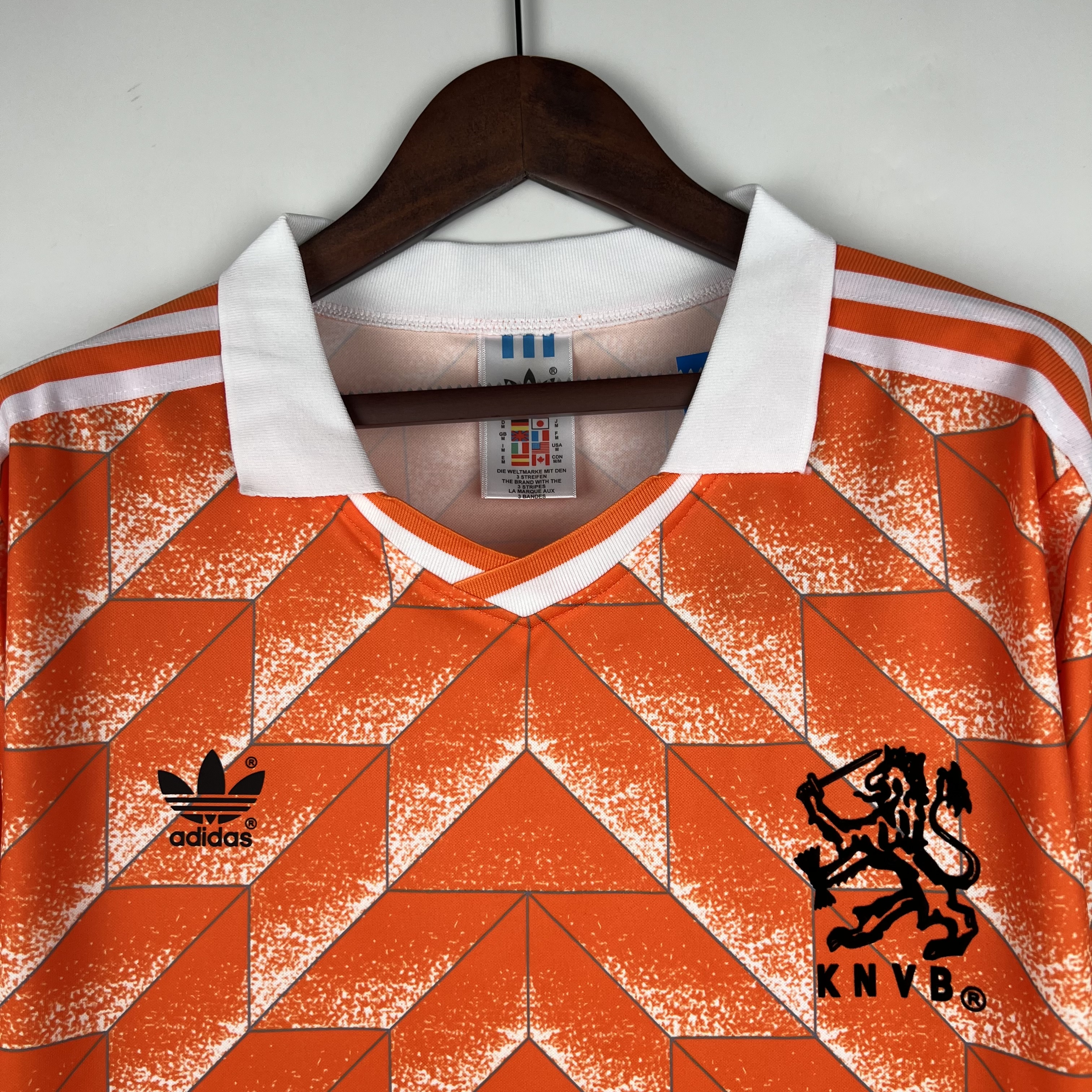 AlphaJersey-Retro Netherlands1988 Home Stadium Long Sleeve Jersey