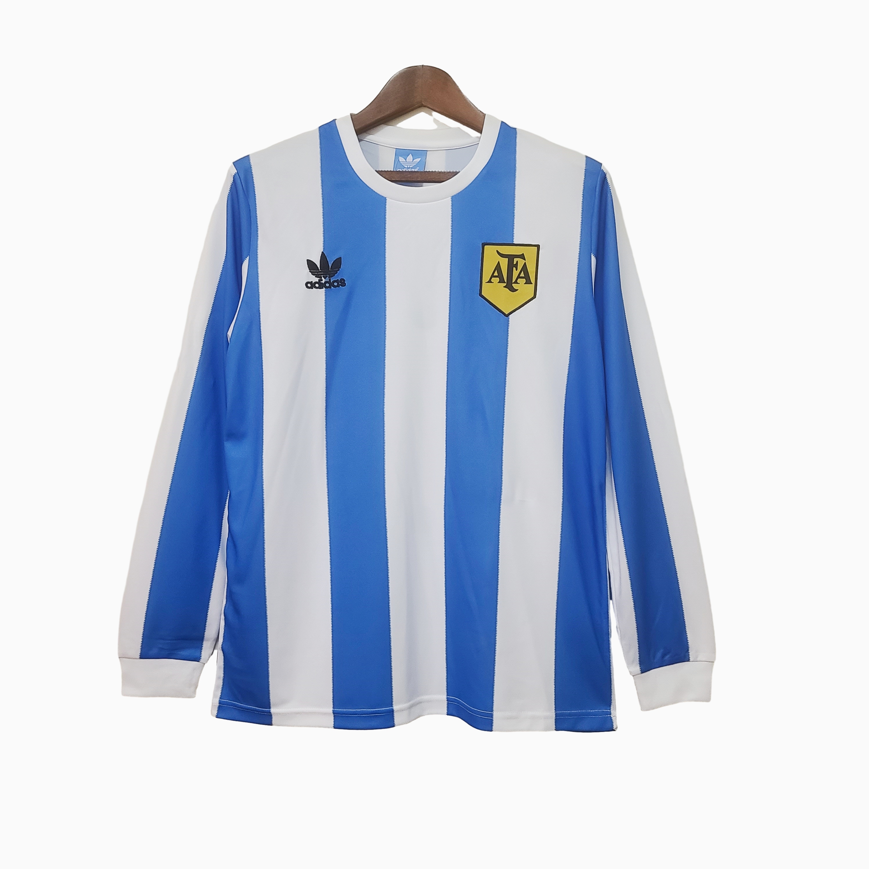 AlphaJersey-Retro Argentina 1978 Home Stadium Long Sleeve Jersey