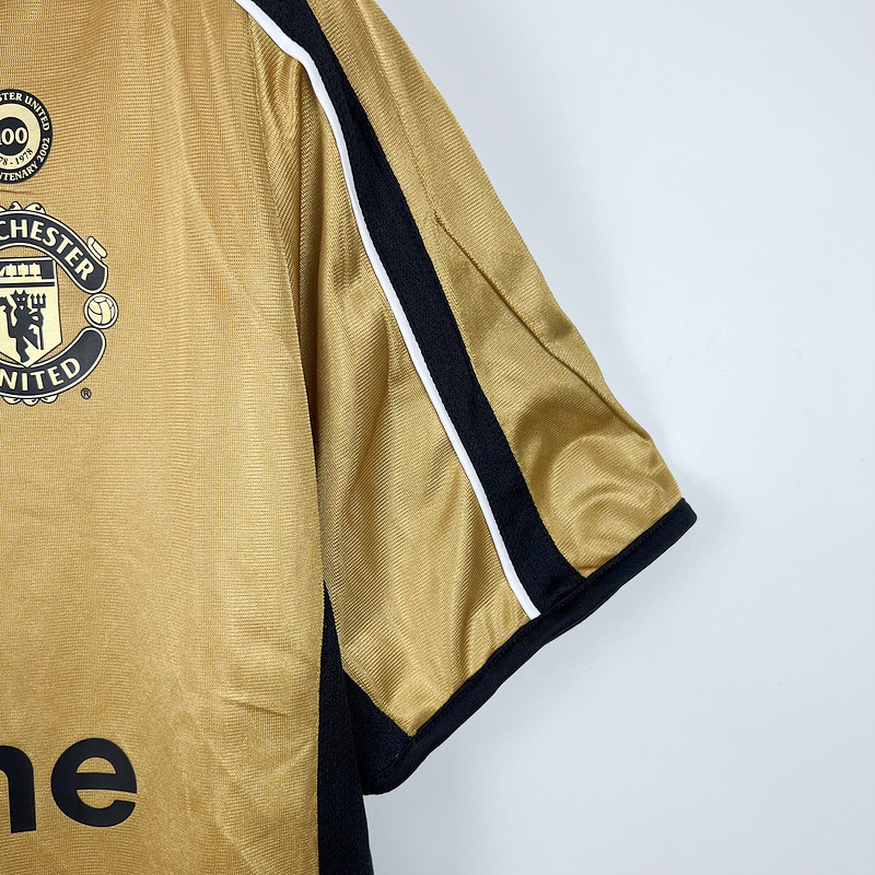 AlphaJersey-Retro Manchester United 01-02 100th Anniversary Special Edition Jersey - Gold