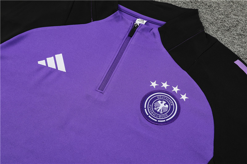 AlphaJersey-Germany 2024 Long Sleeve Training Set - Purple With Black