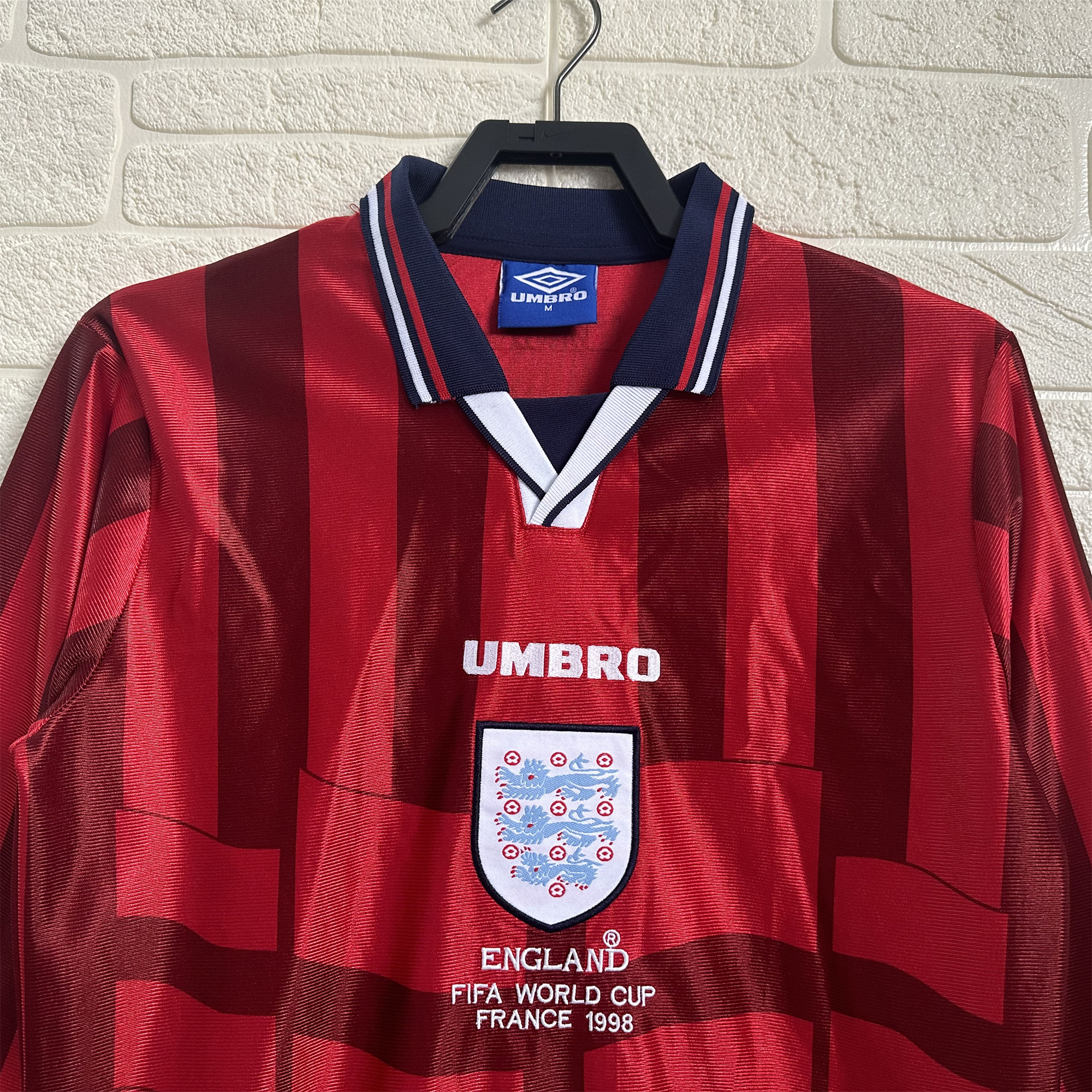 AlphaJersey-Retro England 1998 Away Long Sleeve Jersey