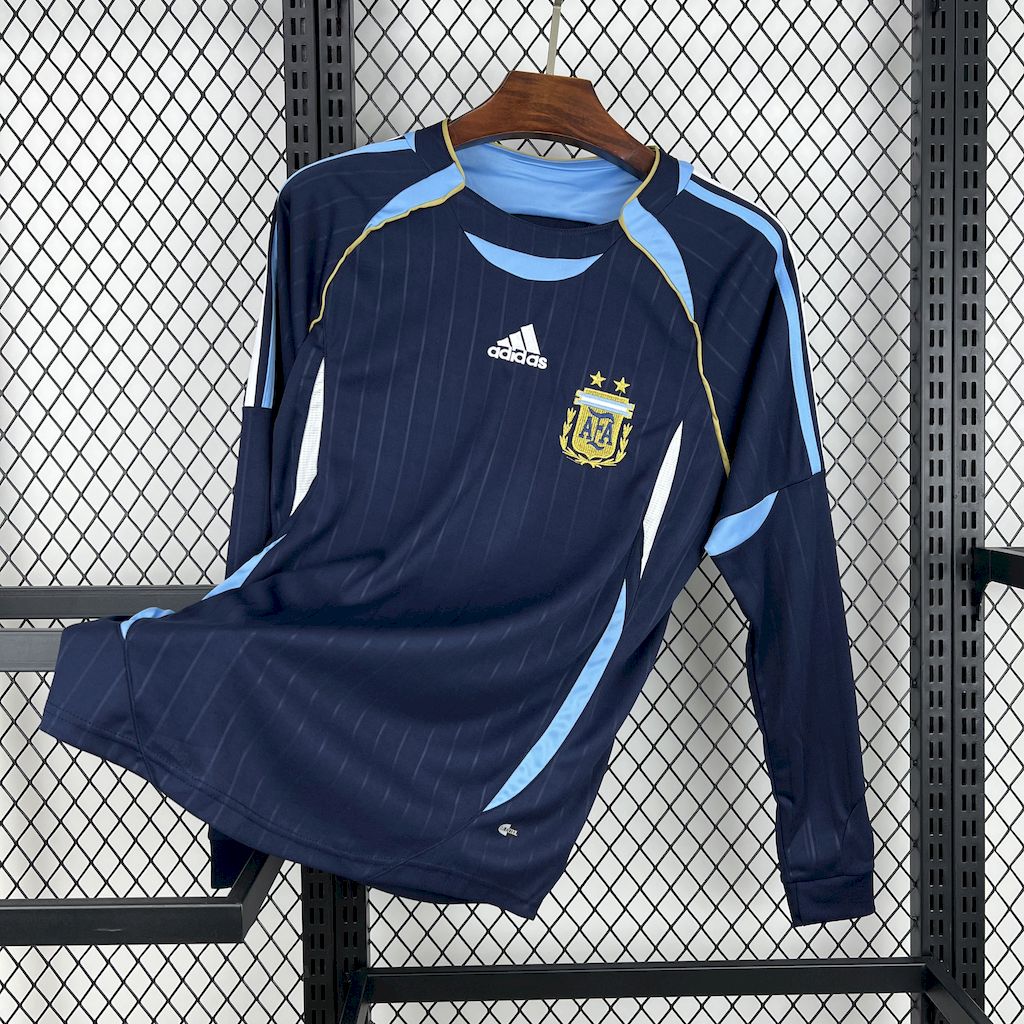 AlphaJersey-Retro Argentina 2006 Away Long Sleeves Jersey