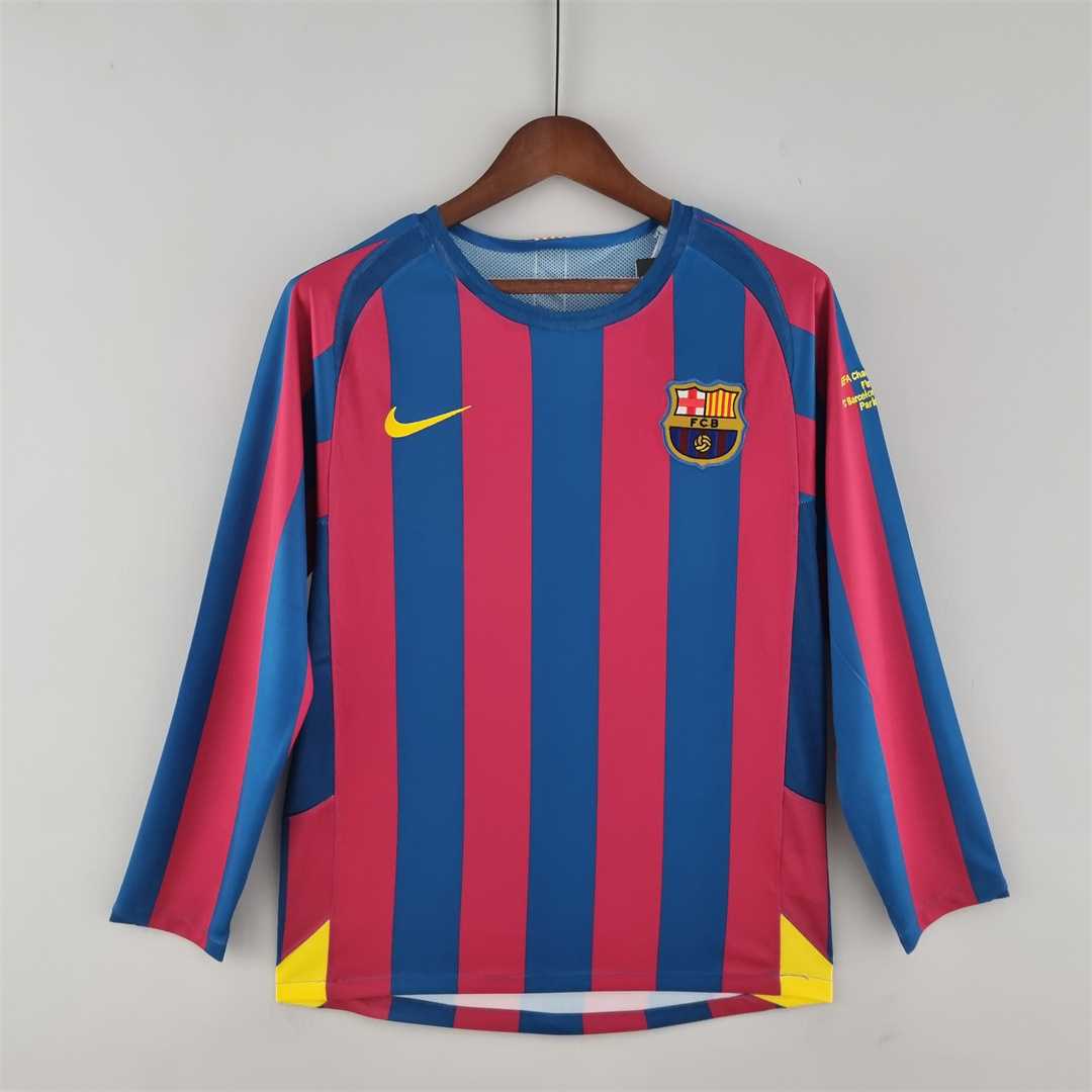 AlphaJersey-Retro Barcelona 05-06 Home Long Sleeve Jersey - UEFA Champions League Final