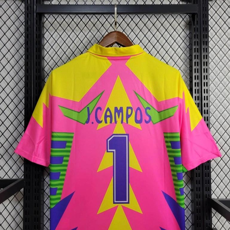 AlphaJersey-Retro Mexico 1998 World Cup Goalkeeper Pink Yellow Jersey
