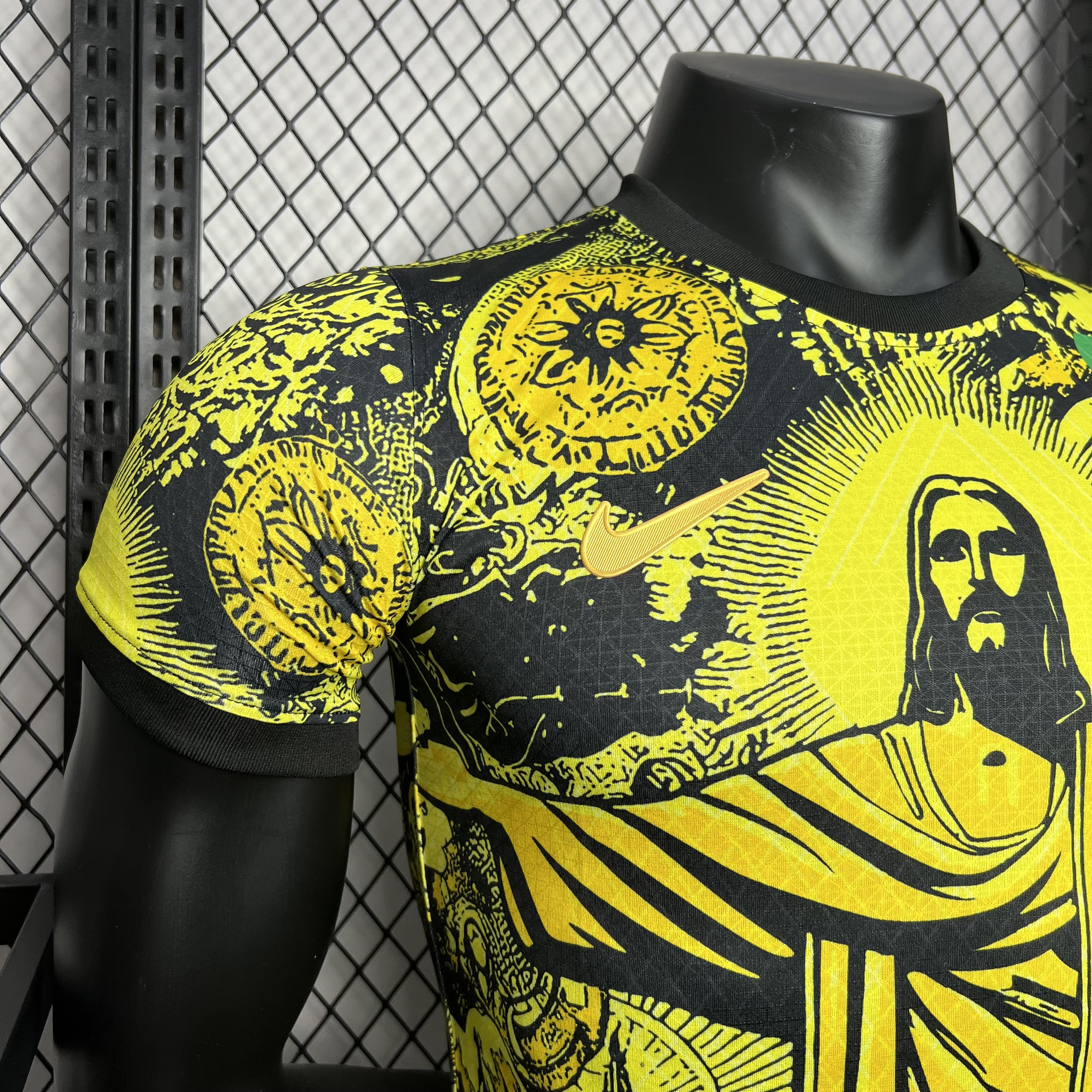 AlphaJersey-Brazil 2024 Yellow Christ the Redeemer Statue Jersey - Player Version