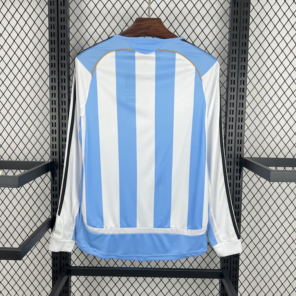 AlphaJersey-Retro Argentina 2006 Home Long Sleeves Jersey