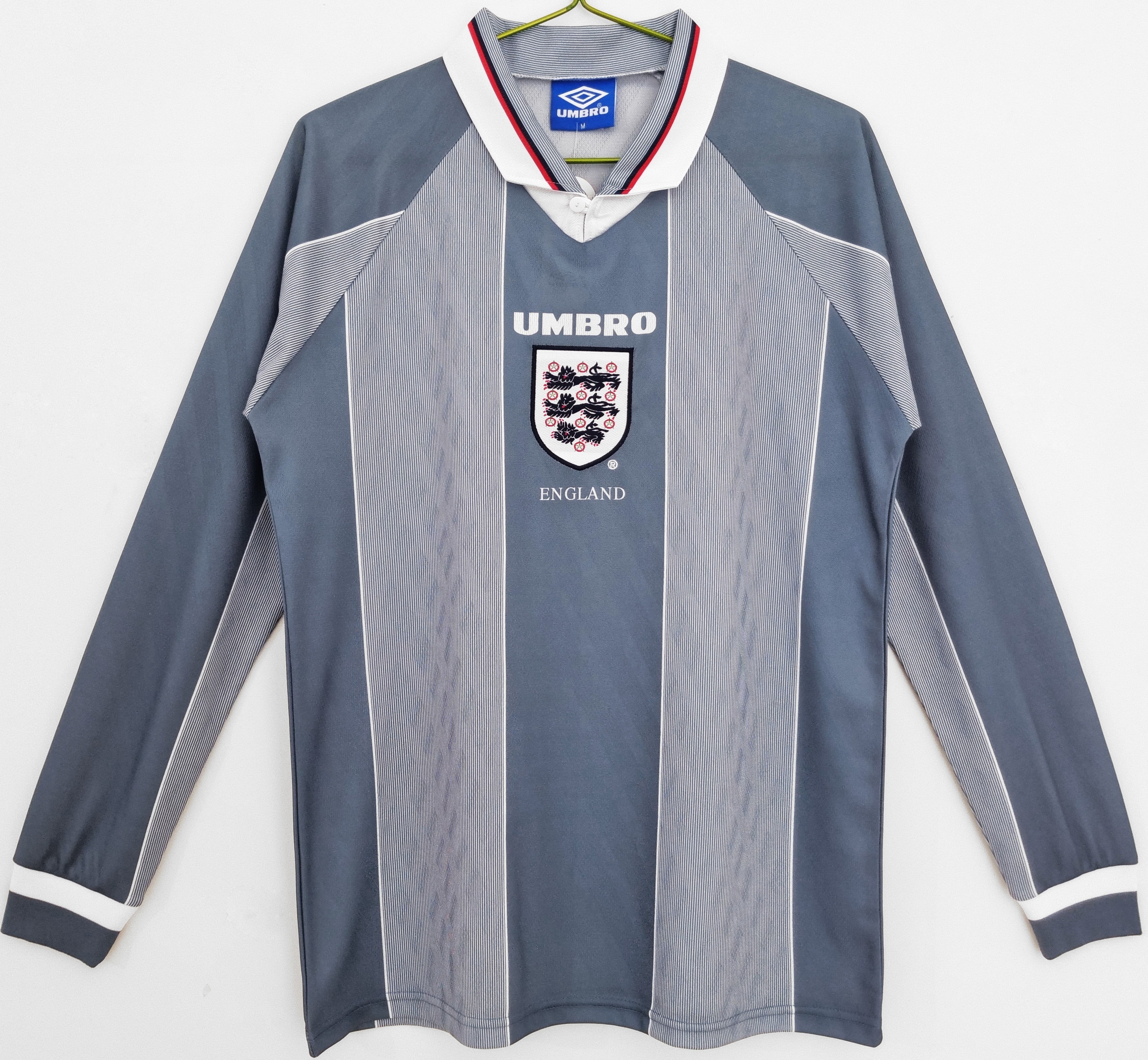 AlphaJersey-Retro England 1996 Away Stadium Long Sleeve Jersey