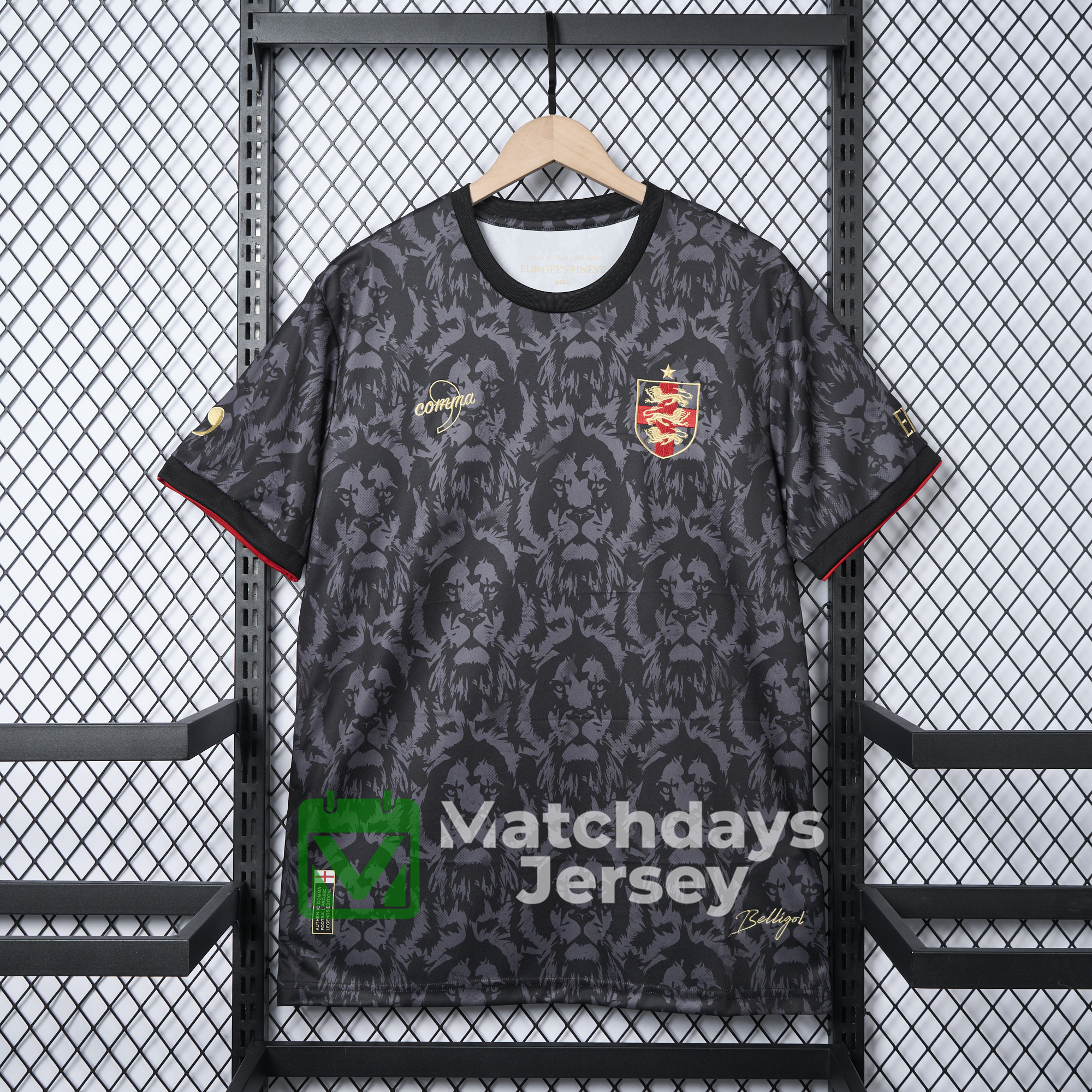 AlphaJersey-England 2024 Black The Lions Special Edition Jersey - Fans Version