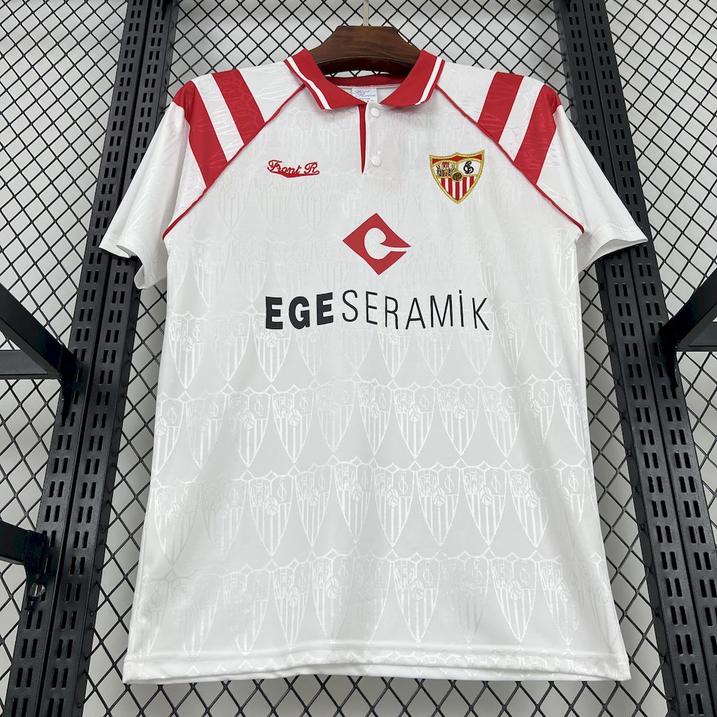 AlphaJersey-Retro Sevilla FC 1992-93 Home Jersey with Chest Sponsor