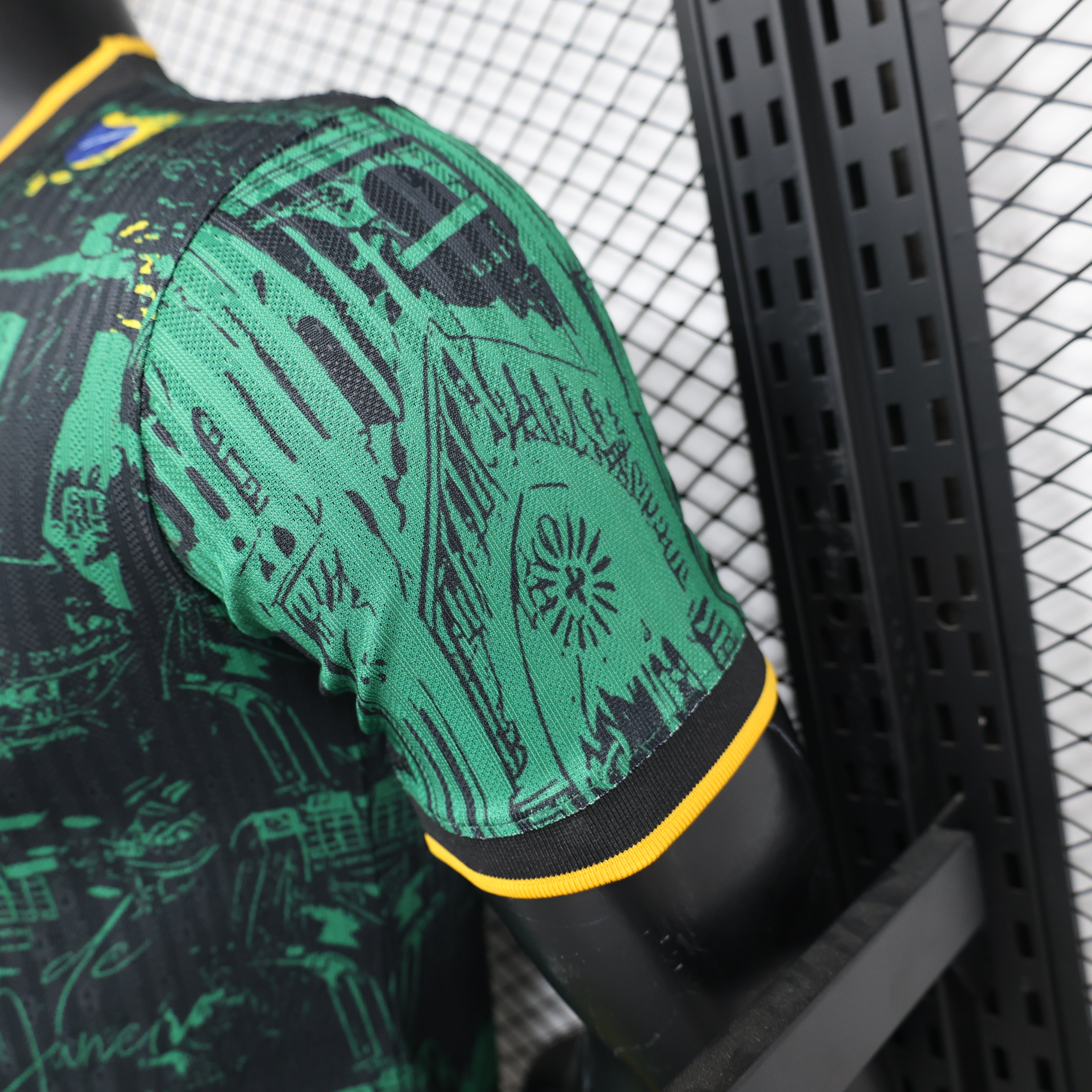 AlphaJersey-Brazil 2024 Black and Green Church Jersey - Player Version