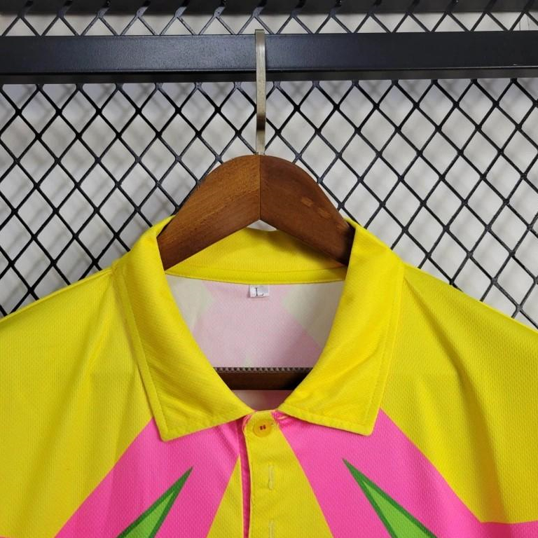 AlphaJersey-Retro Mexico 1998 World Cup Goalkeeper Pink Yellow Jersey