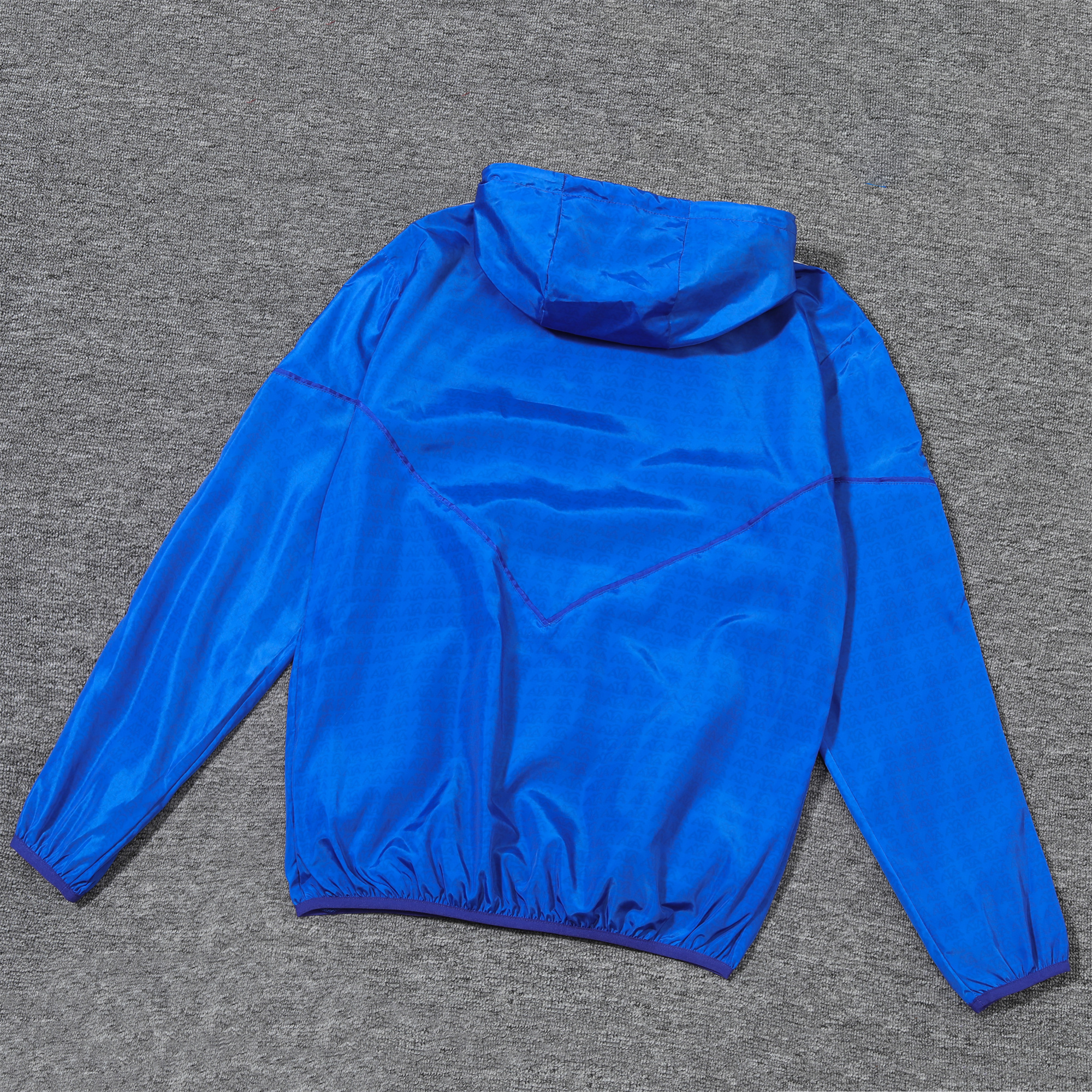 AlphaJersey-Argentine 2024 Vintage Style Blue Hooded Windbreaker - Player Version