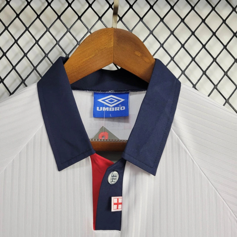 AlphaJersey-Retro England 1998 Home Stadium Long Sleeve Jersey