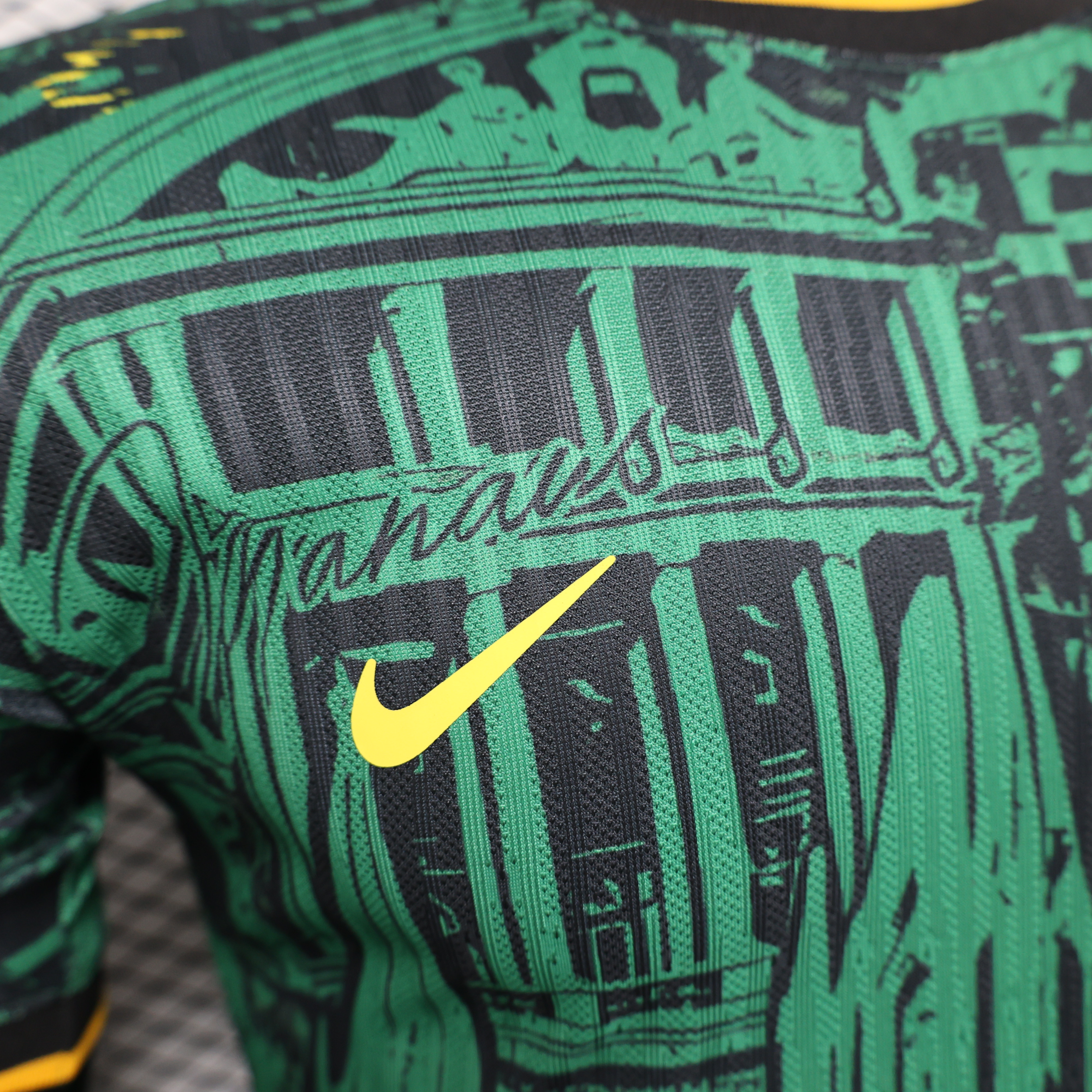 AlphaJersey-Brazil 2024 Black and Green Church Jersey - Player Version