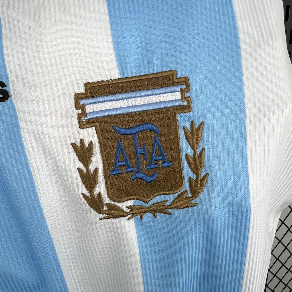 AlphaJersey-Retro Argentina 1998 Home Long Sleeves Jersey