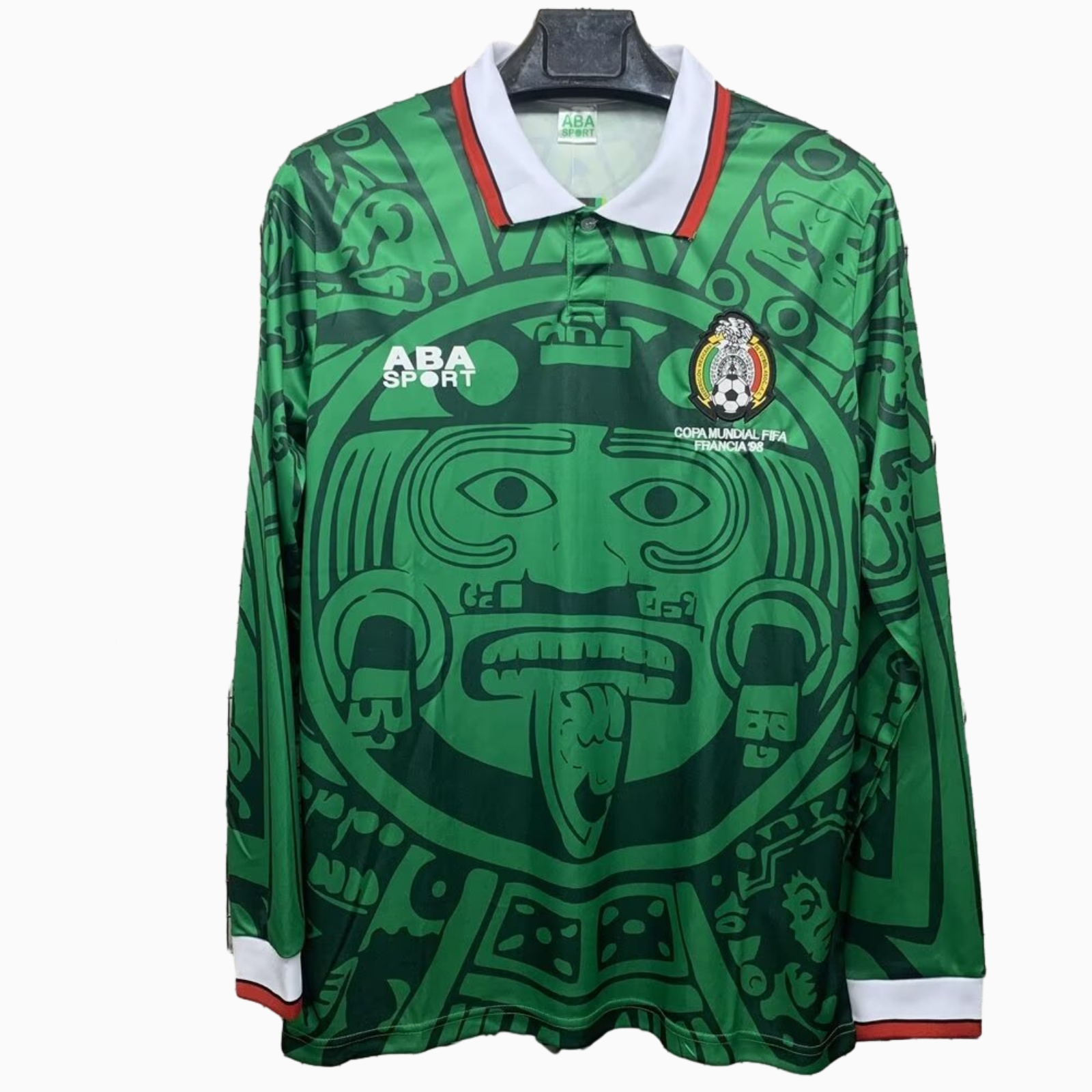 AlphaJersey-Retro Mexico 1998 Home Long Sleeves Jersey