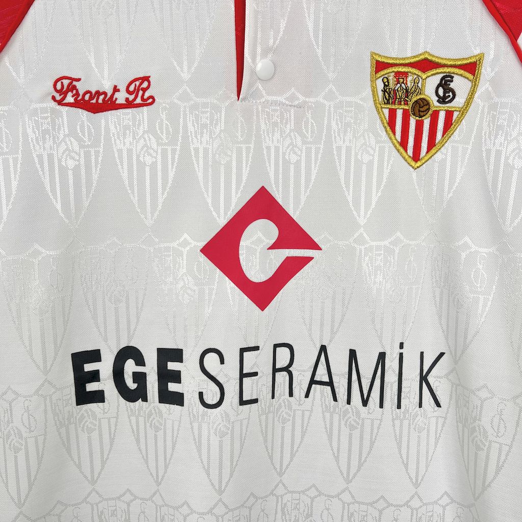 AlphaJersey-Retro Sevilla FC 1992-93 Home Jersey with Chest Sponsor