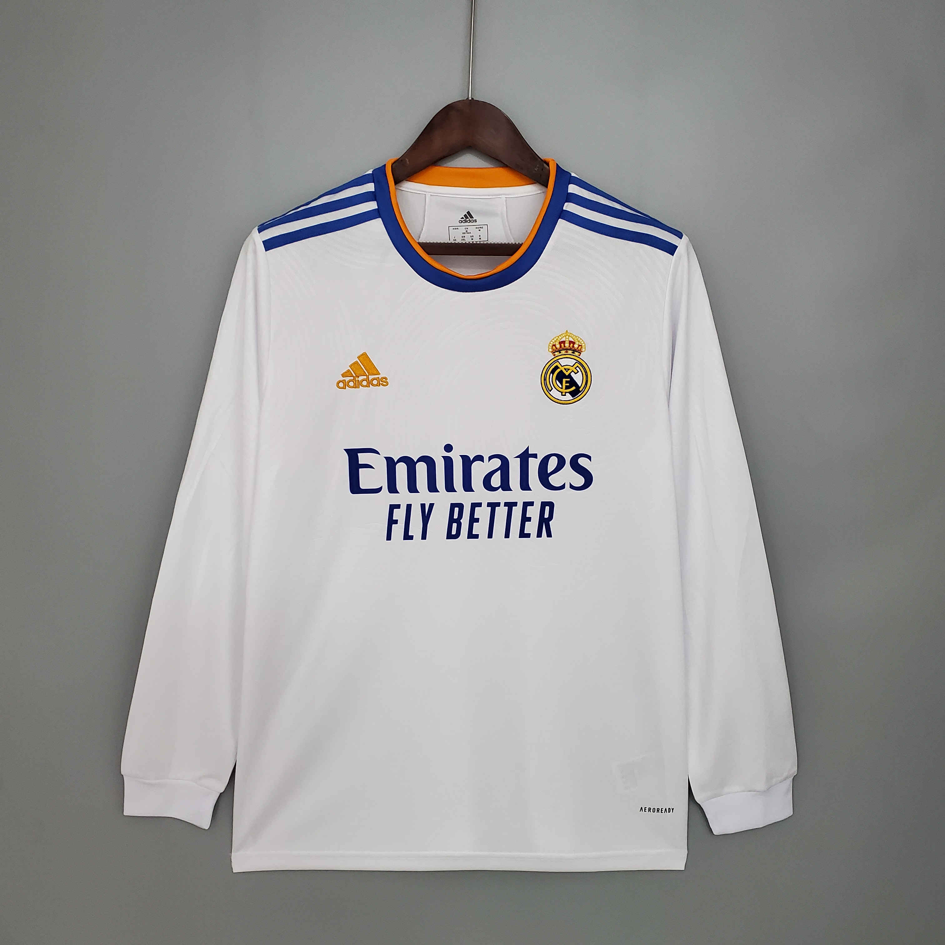 AlphaJersey-Real Madrid Retro 21-22 Home Long Sleeve Jersey