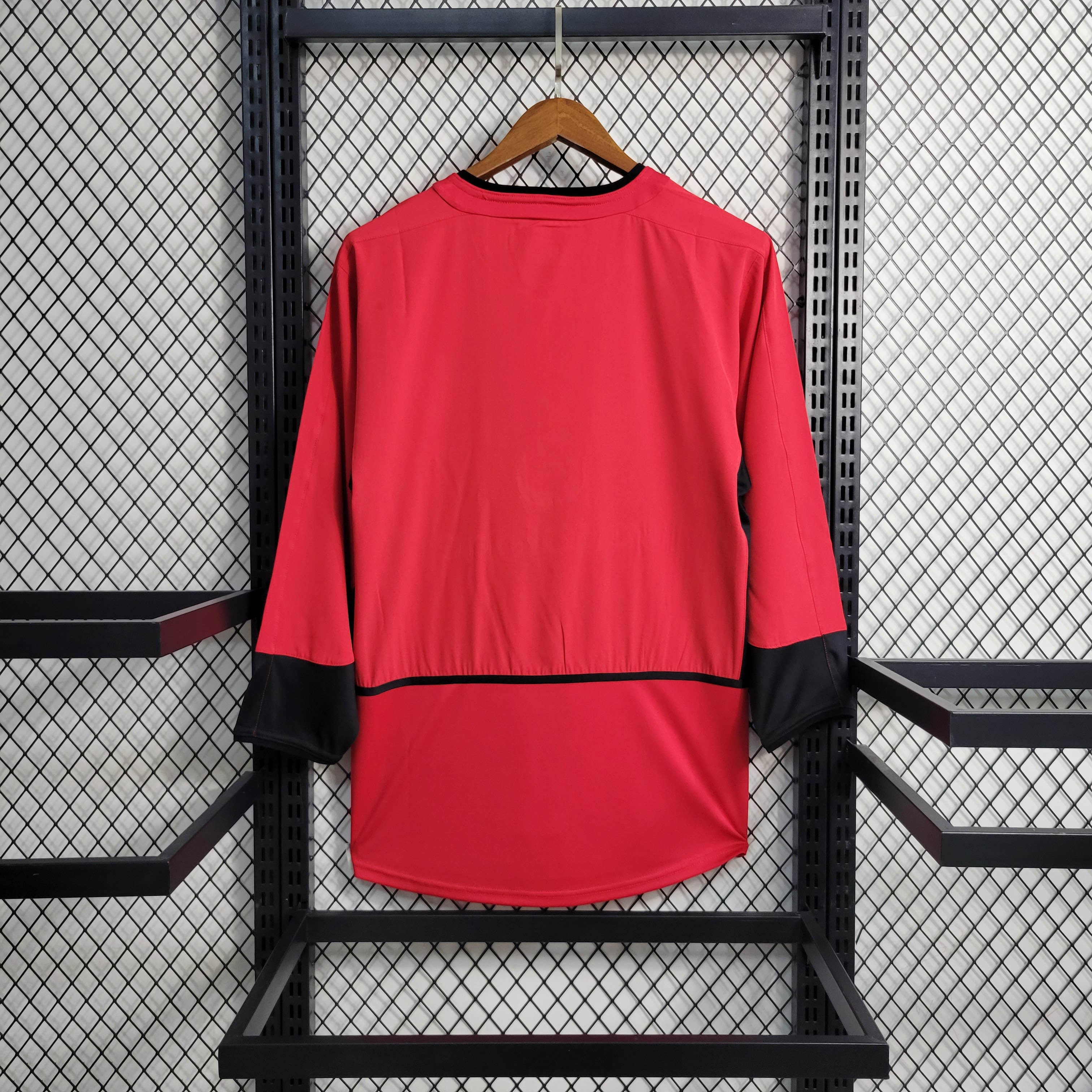 AlphaJersey-Retro Manchester United 02-04 Home Long Sleeve Jersey