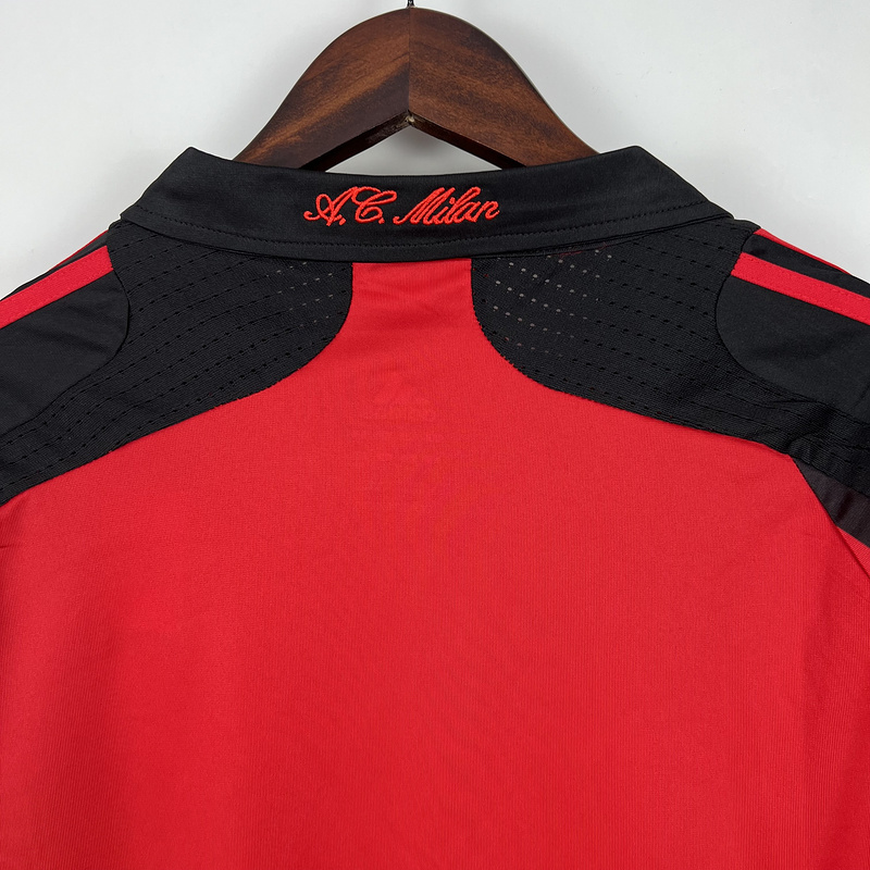 AlphaJersey-Retro AC Milan 2007-08 Home Long Sleeve Jersey