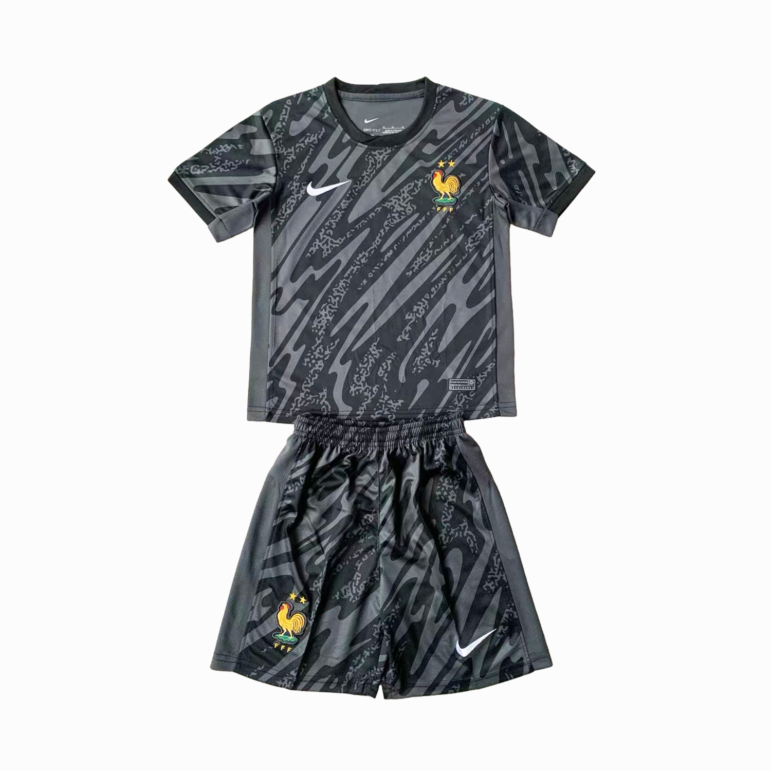 AlphaJersey-France 2024 Goalkeeper Kids Kit - Black
