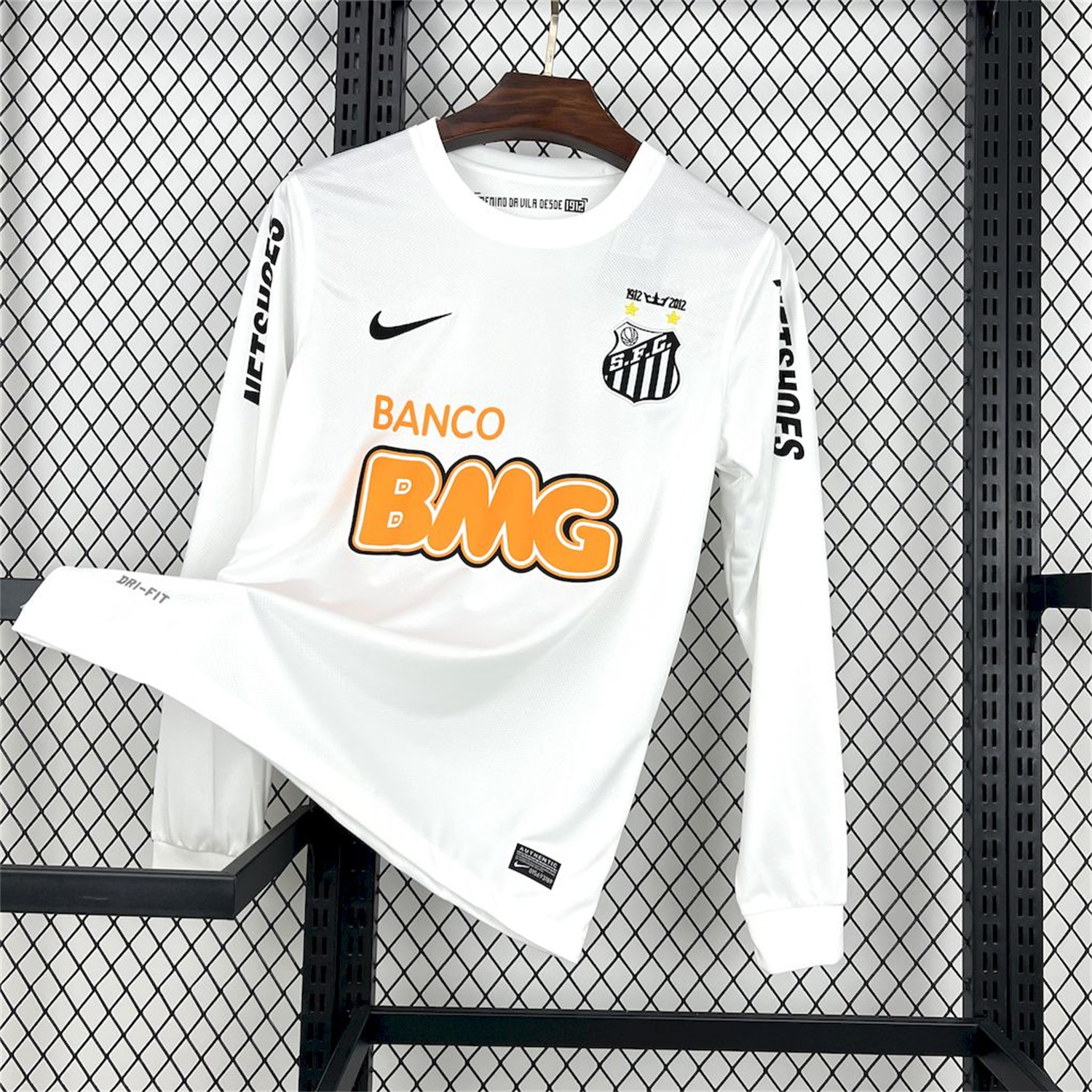 AlphaJersey-Retro Santos 2012 Home Long Sleeve Jersey