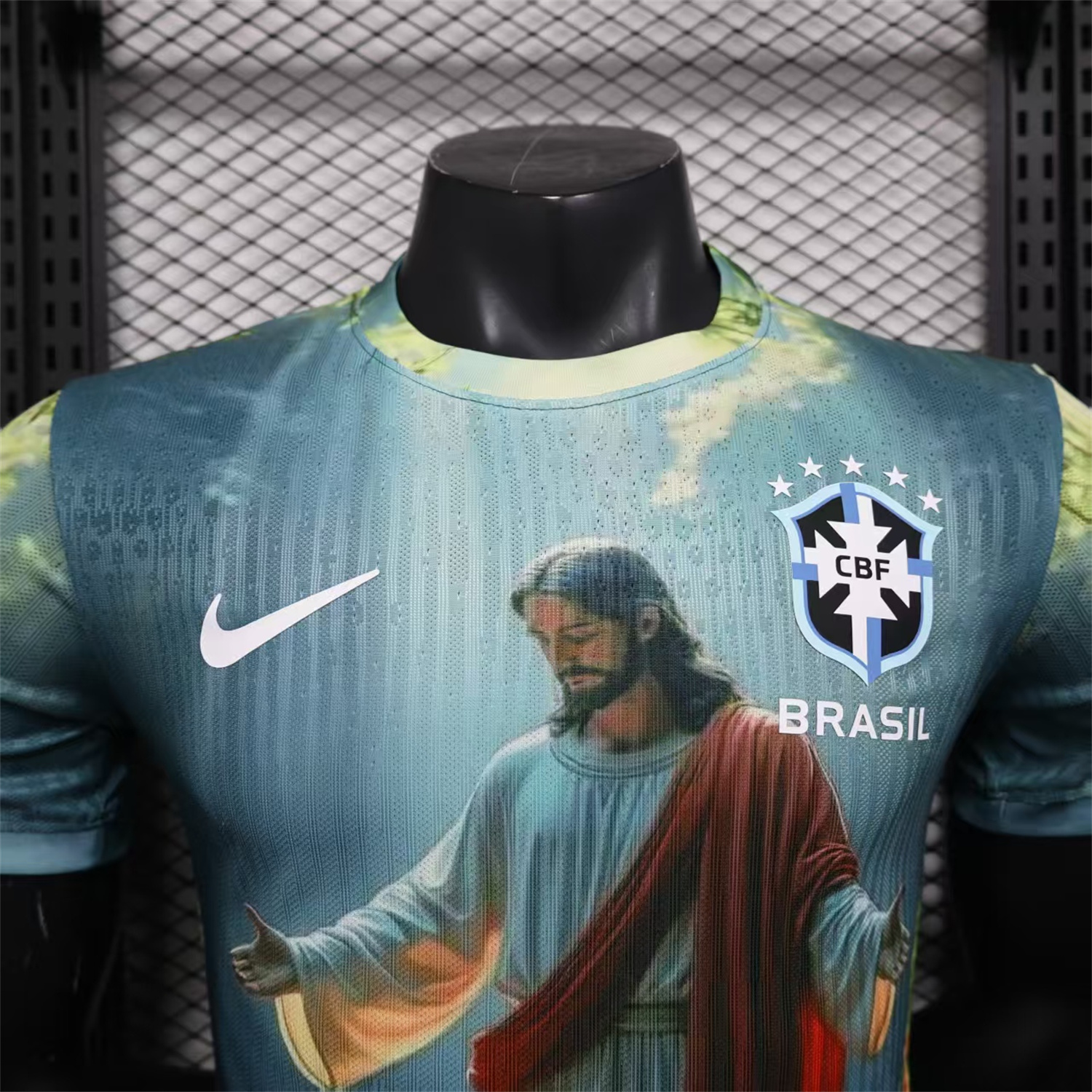 AlphaJersey-Brazil 25-26 Praying to Jesus Special Green Jersey - Player Version