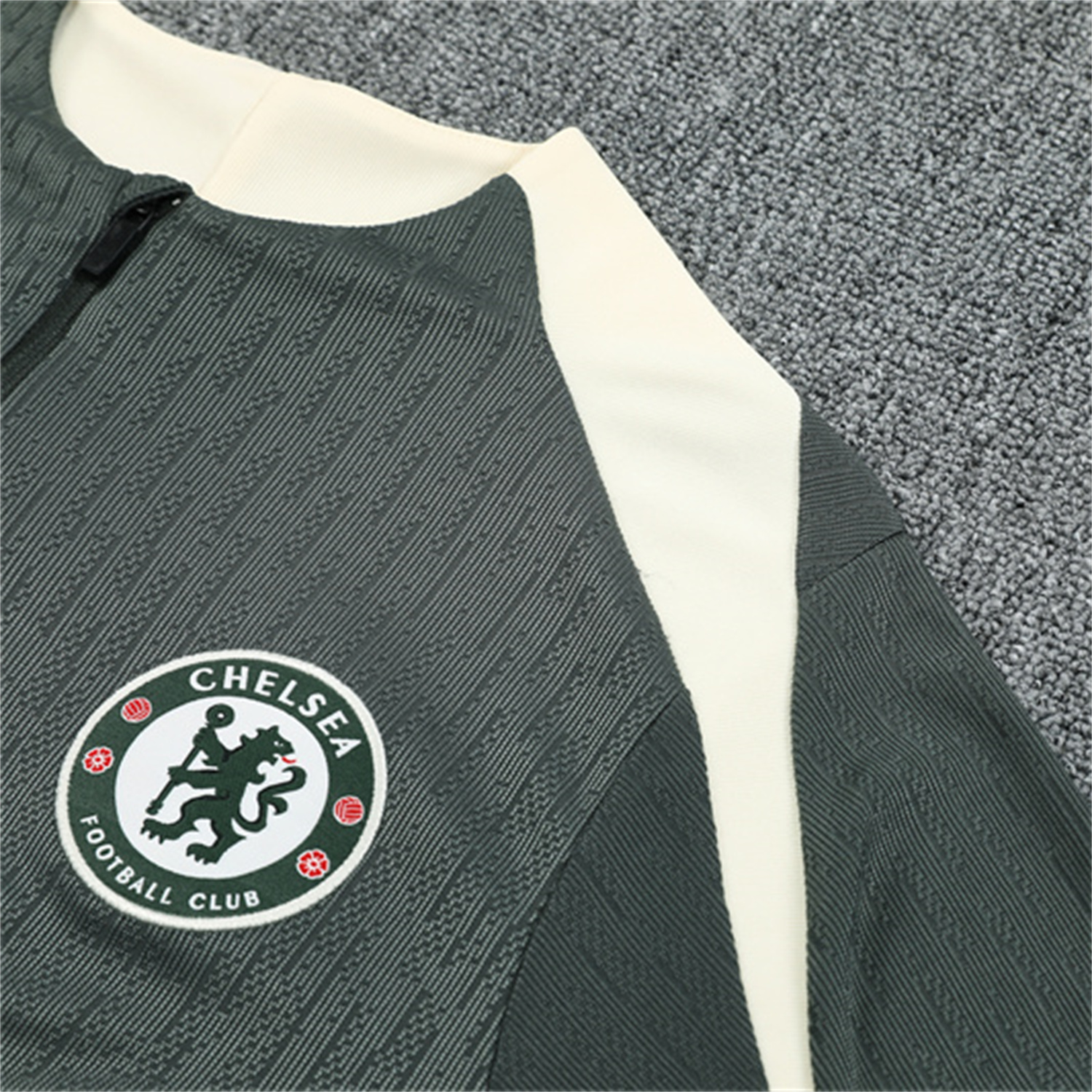 AlphaJersey-C.H.E.L.S.E.A 25-26 Kid Long Sleeves Training Set - Army Green Top & Army Green Shorts