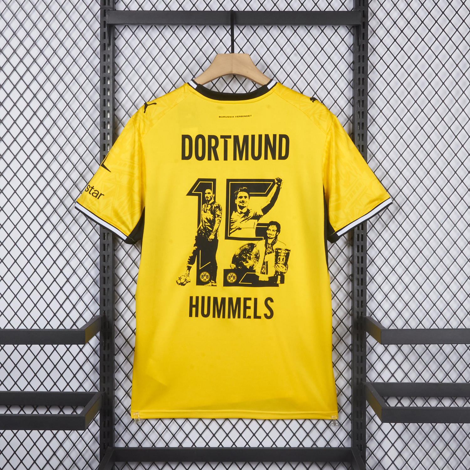 AlphaJersey-【Hummels Special Font】Dortmund 26-27 Home Jersey - Fans Version