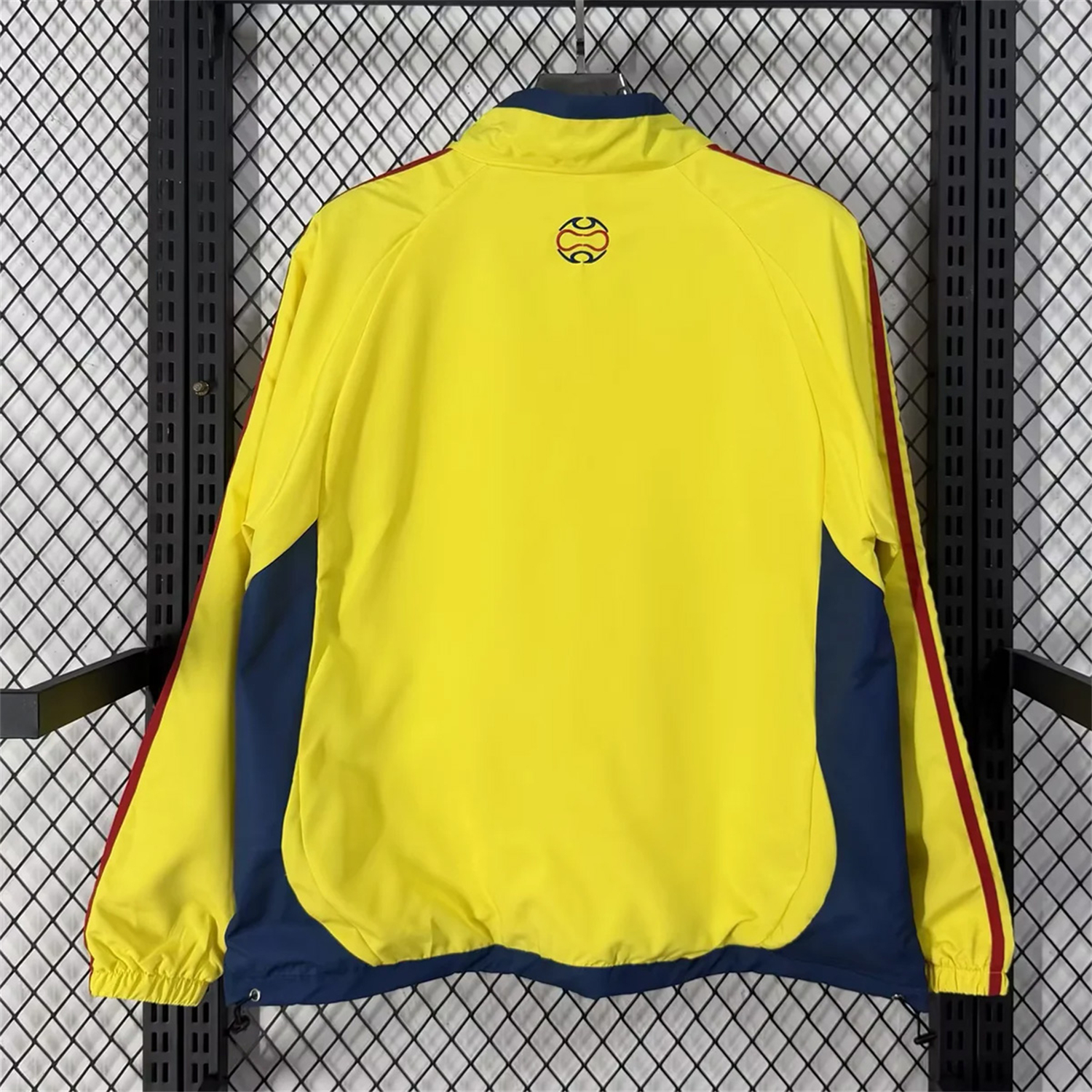 AlphaJersey-Colombia 2026 Retro Style Windbreaker Jacket - Yellow