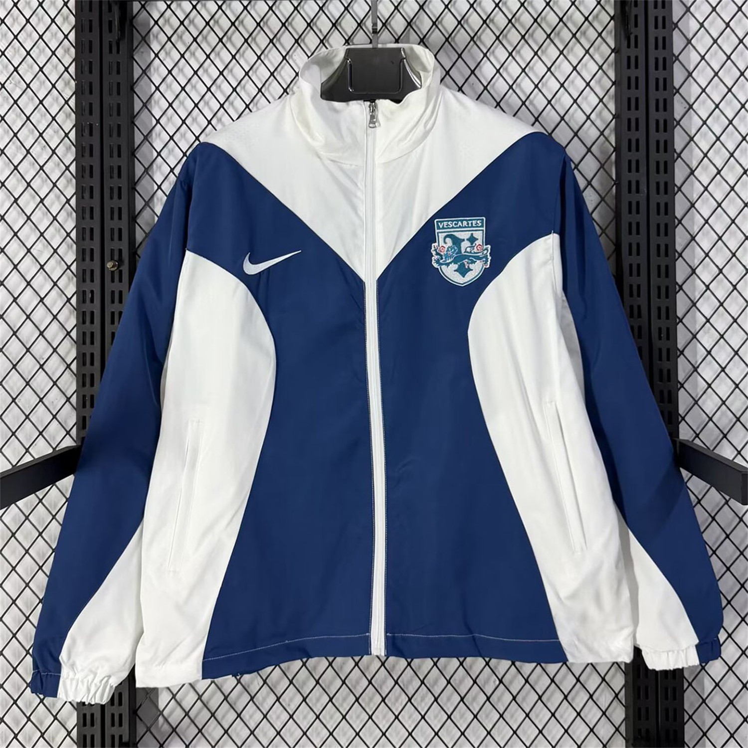 AlphaJersey-England 2026 Retro Style Windbreaker Jacket - Blue And White