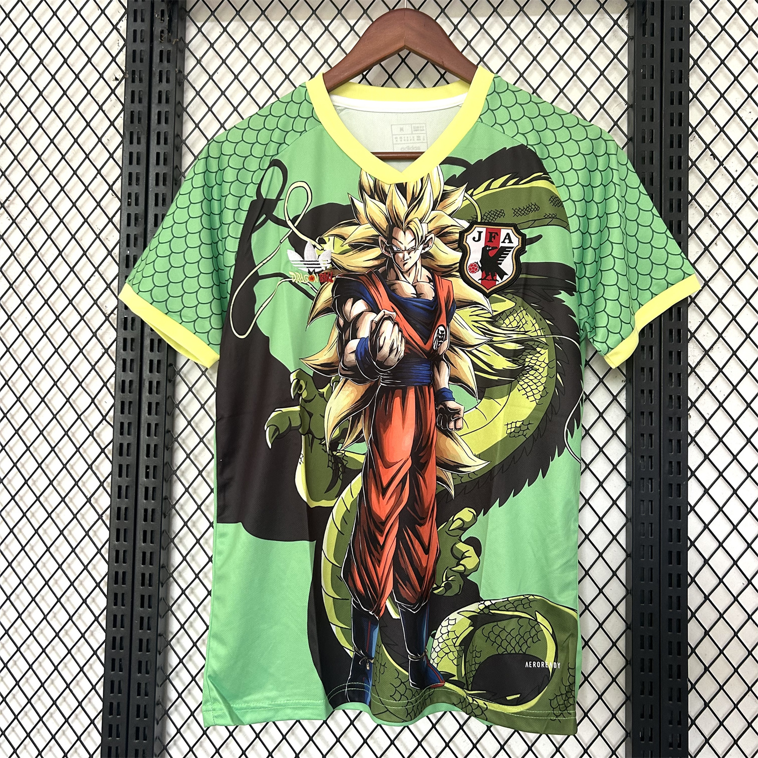 AlphaJersey-Japan 25-26 Dragon Ball Golden Hair Goku Green Special Jersey - Fans Version