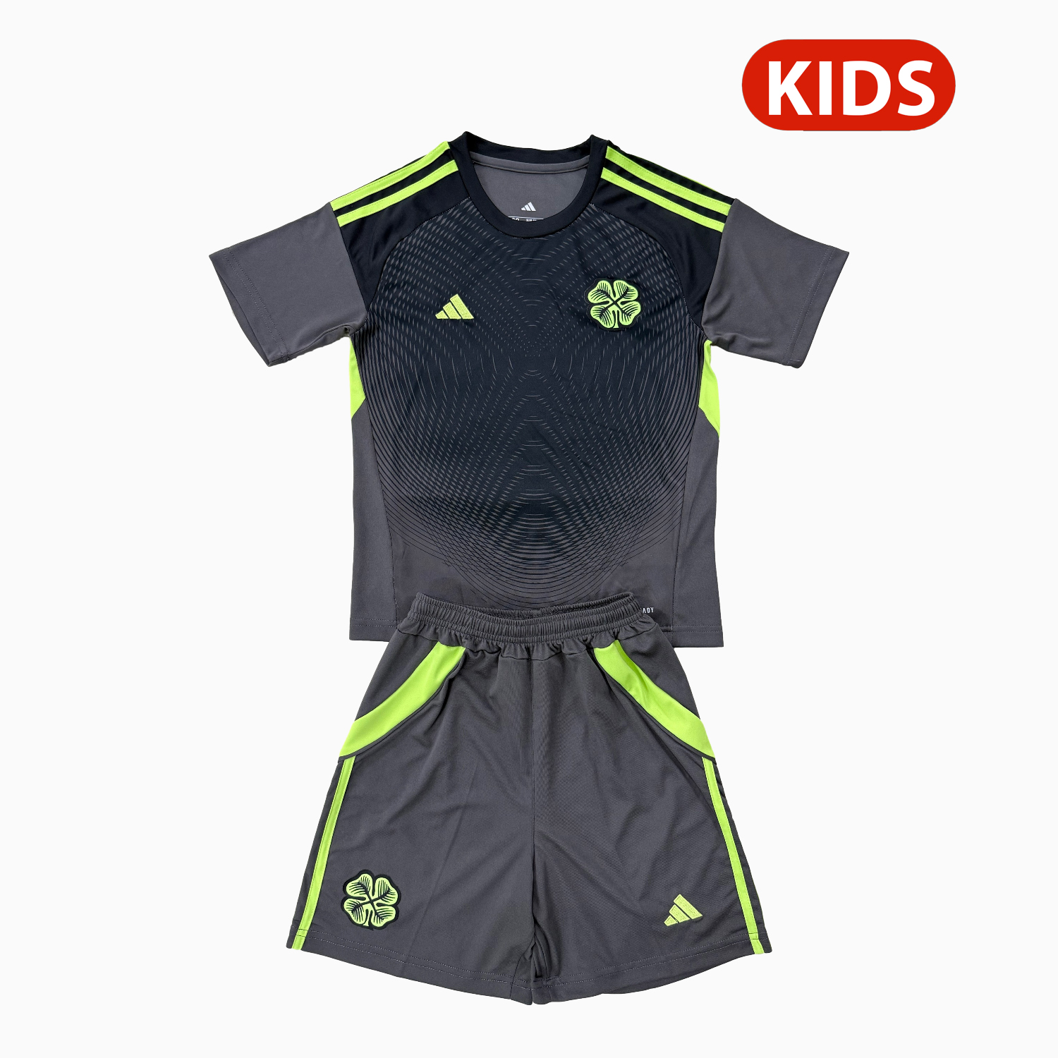 AlphaJersey-Celtic 25-26 Black Goalkeeper Kids Kit