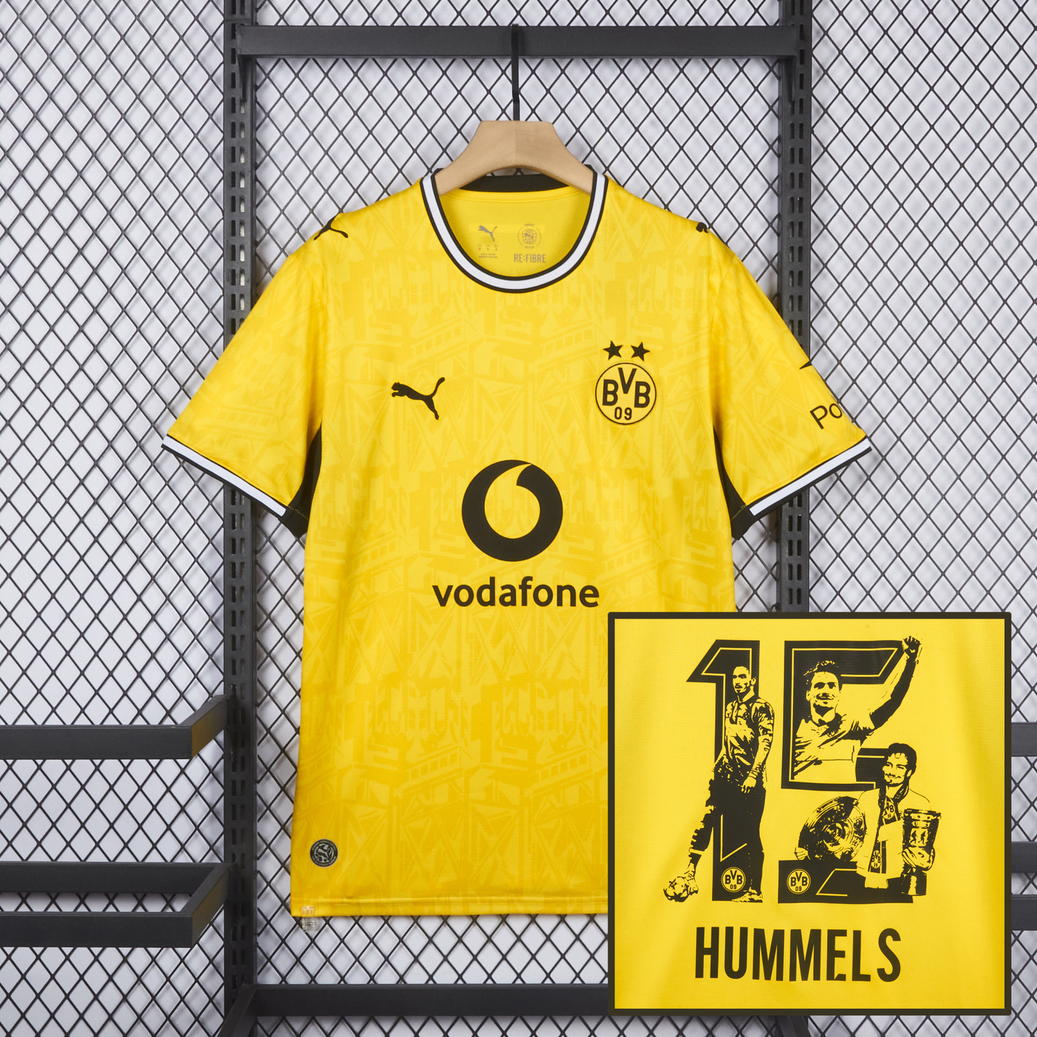AlphaJersey-【Hummels Special Font】Dortmund 26-27 Home Jersey - Fans Version