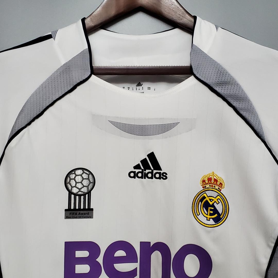 AlphaJersey-Real Madrid Retro 06-07 Home Long Sleeve Jersey