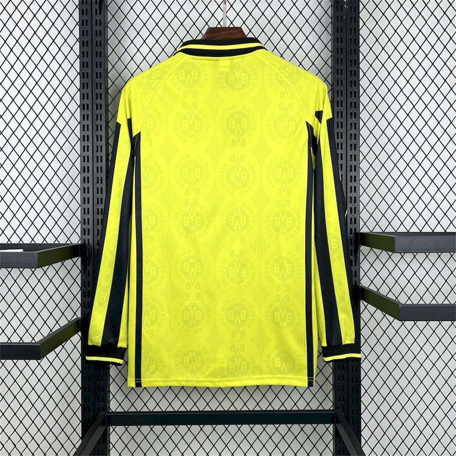 AlphaJersey-Retro Dortmund 1996-97 Home Long Sleeves Jersey