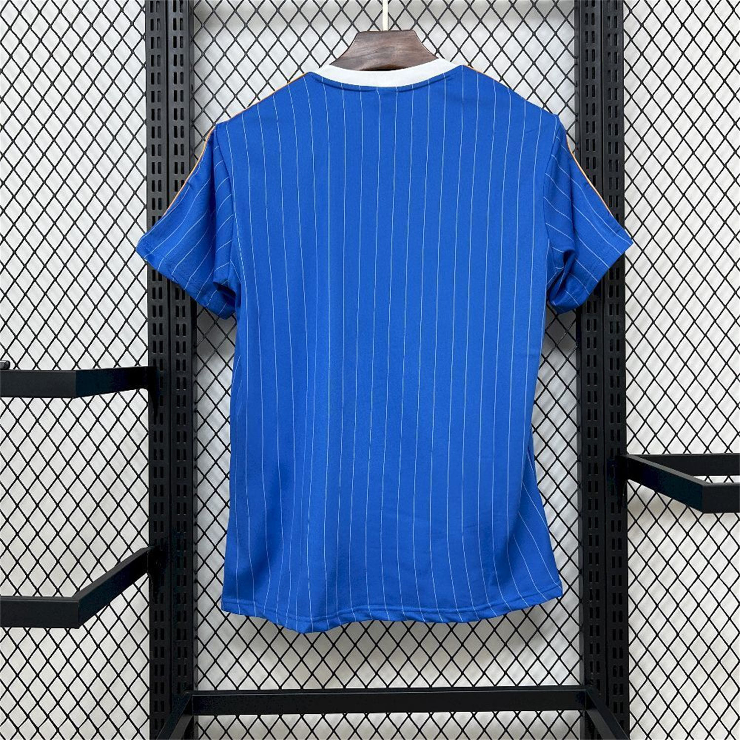 AlphaJersey-Real Madrid 25-26 Trefoil White Lines Blue Travel Jersey - Fans Version