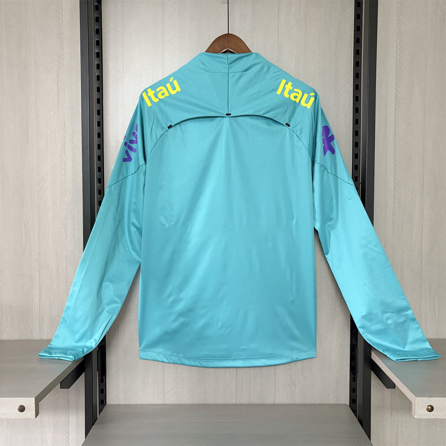 AlphaJersey-Retro Brazil 2022 Pre-Match Cyan Windbreaker