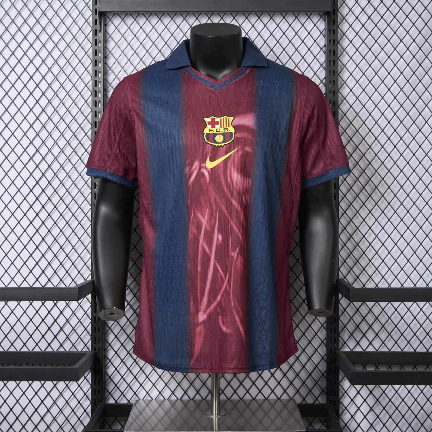 AlphaJersey-Barcelona x Travis Scott 2000-01 Home Retro Style Skeleton Jersey - Player Version