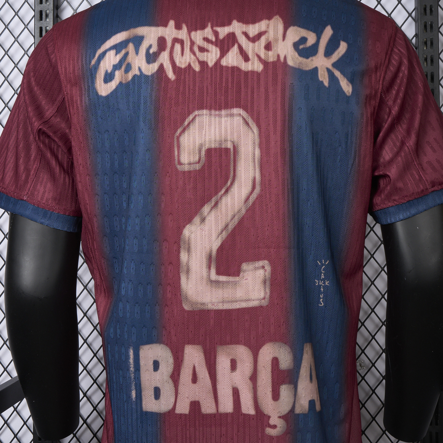 AlphaJersey-Barcelona x Travis Scott 2000-01 Home Retro Style Skeleton Jersey - Player Version