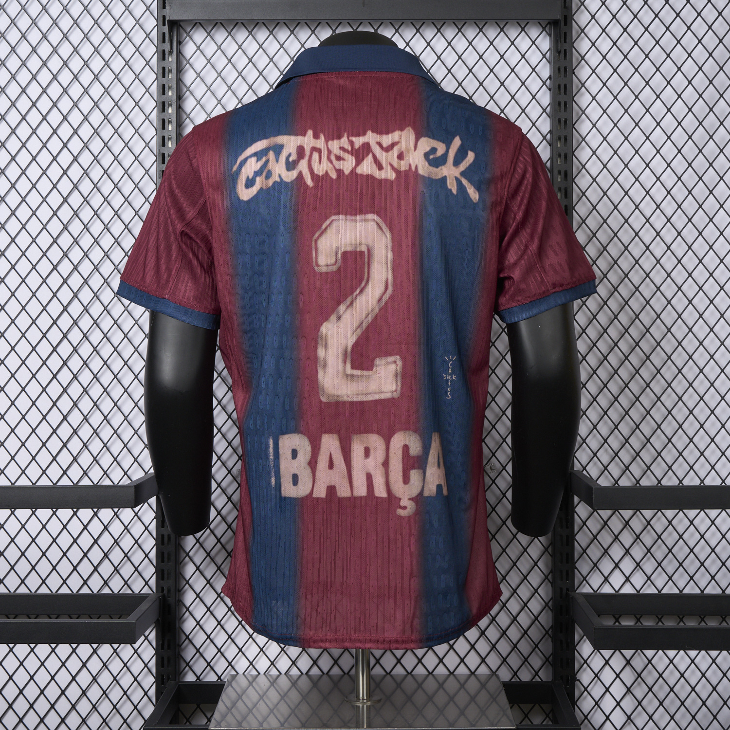 AlphaJersey-Barcelona x Travis Scott 2000-01 Home Retro Style Skeleton Jersey - Player Version